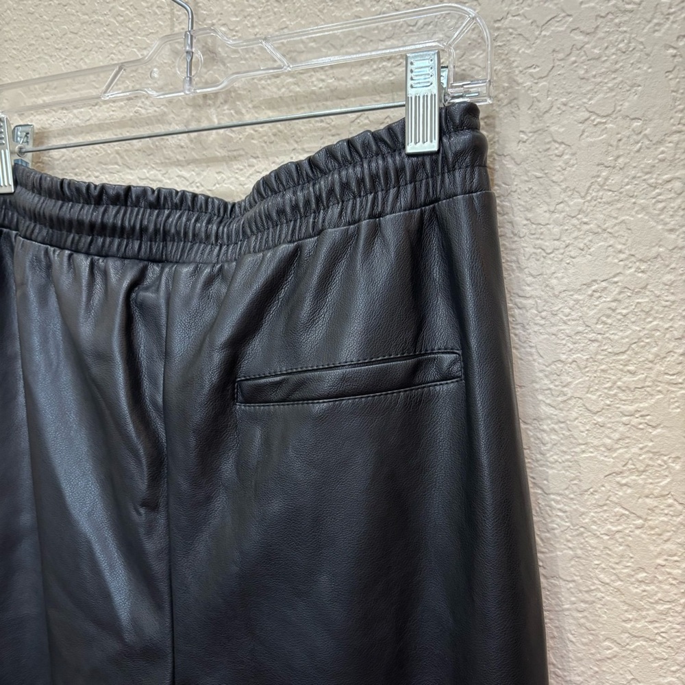 NEW Anthropologie | Avec Les Filles Black Faux Leather Drawstring Jogger Pants - Picture 11 of 15
